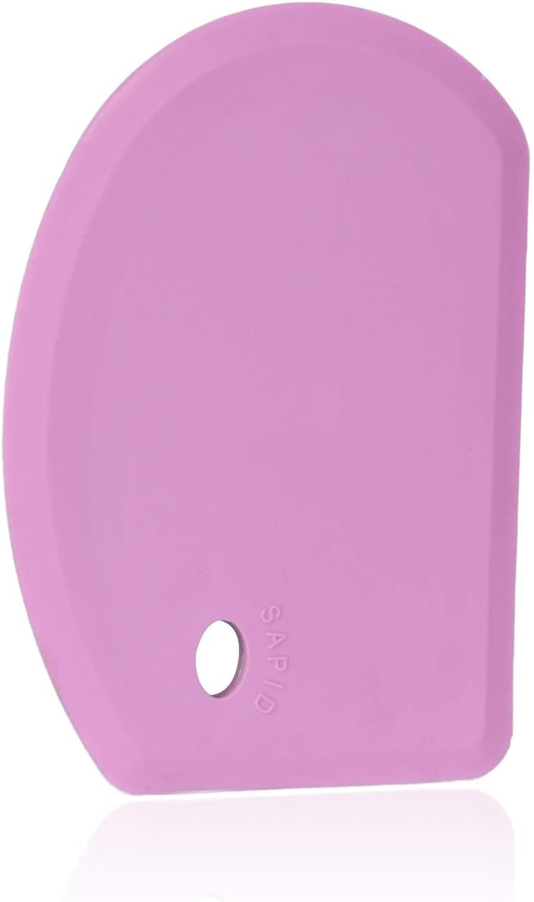 Sapid Silicone Bowl Scraper - Flexible Curved Edge for Baking | Food Grade, Heat-Resistant, 5.98"×4.3", Purple