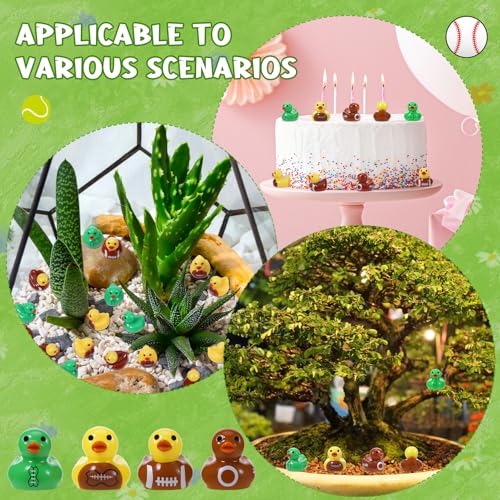 100 Pcs Mini Football Resin Ducks - Sports Themed Party Favors & Decor