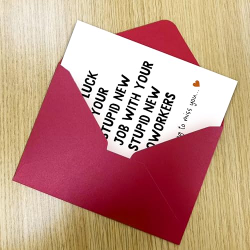 Funny New Job Card BT-215 - Good Luck Farewell Card with Envelope