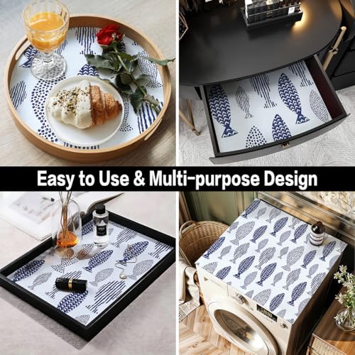 Terravue Non-Slip Shelf Liner - Blue Fish Pattern, 11.8" x 118.1"
