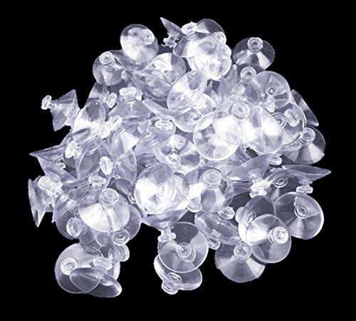 20mm Clear Mini Suction Cups for Glass - 100 Pcs, Premium PVC
