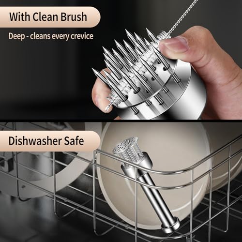 BOMANSI Stainless Steel Meat Tenderizer Tool with 21 Needles