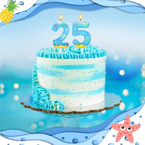25th Birthday Number Candle with Cute Flower Cloud Design