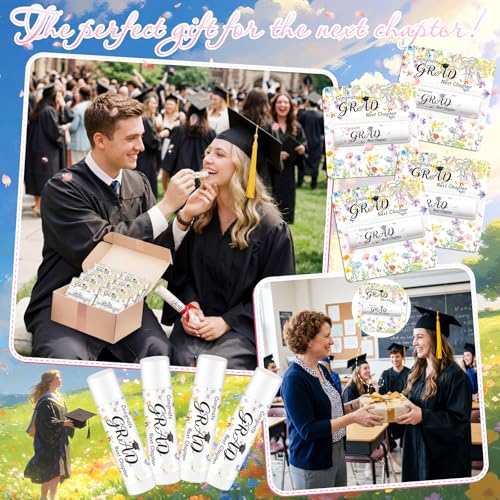 12 Pack Graduation Lip Balm Party Favors Class of 2026 Honey Flavor