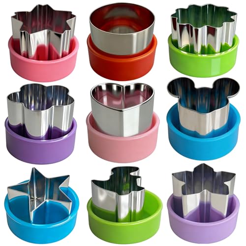 9-Piece Stainless Steel Mini Fruit and Vegetable Cookie Cutter Set