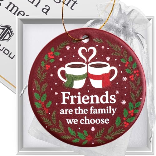 Ceramic Friendship Ornament - Heartwarming Christmas Gift for Friends