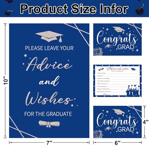 2026 Graduation Advice Cards Set - 50 Well Wishes for Graduates