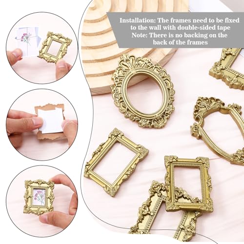 Sibba Vintage Mini Gold Baroque Picture Frames - 5 Pack