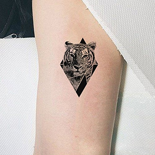 TAFLY Tiger Triangle Temporary Tattoos Waterproof Body Art 5 Sheets