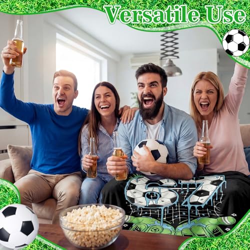 Soccer Throw Blanket 50" x 60" - Soft Fleece with 67 Number Design