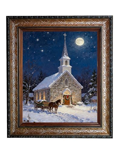 Vintage Christmas Wall Art Print - Rustic 8x10 Santa Painting