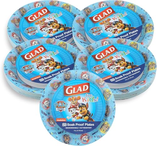 Glad Paw Patrol Disposable Paper Plates, 7-Inch, 20 Count