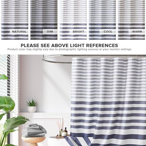 Madison Park Shower Curtain Spa Waffle Weave Shower Curtain for Bathroom 3M Scotchgard Moisture Management, Spa Quality Modern Shower Curtains for Bathroom, Standard: 72x72 Blue Ombre