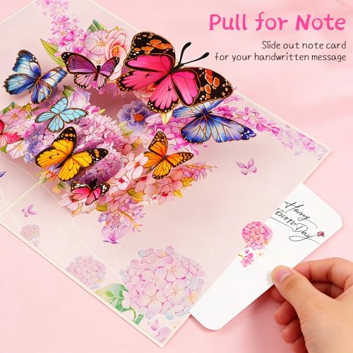 Aottom 3D Pop-Up Butterfly & Flower Greeting Card with Envelope