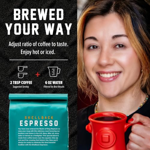 Shellback Espresso Ground Coffee - 12 oz | Fire Department Coffee