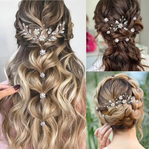 Bulrash 11PCS Crystal Rhinestone Wedding Hair Pins Vintage Bridal Hairpins