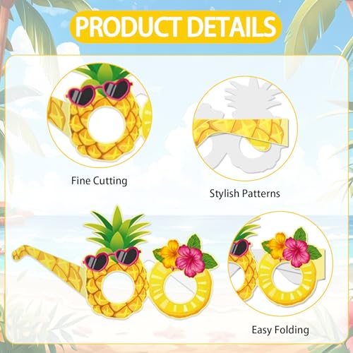 16Pcs Summer Hawaiian Beach Party Eyeglasses - Fun Photo Props