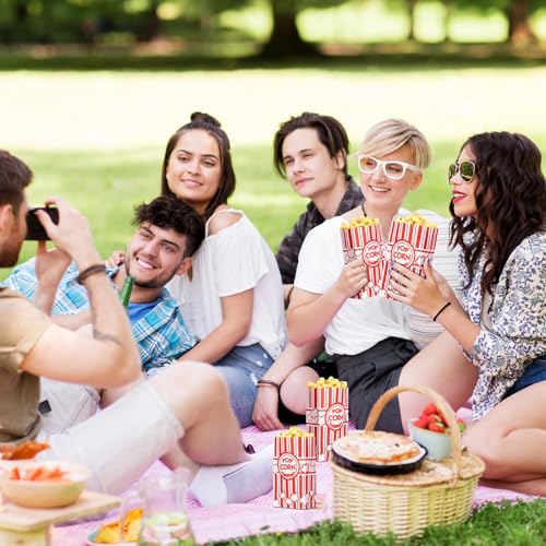 WSICSE 58 Pack 2 oz Paper Popcorn Bags for Snacks, Party & Movie Night