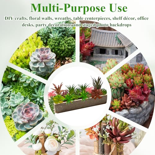 16 Pcs Artificial Succulent Plants Assortment for DIY Crafts and Home Decor