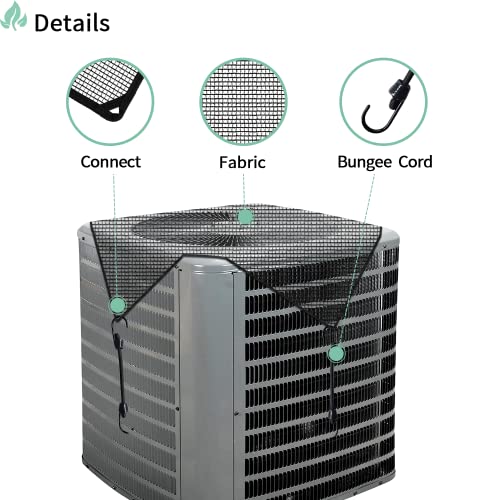 SunnyRoyal 32" x 32" Mesh Vinyl AC Cover for Outdoor Central Air Conditioners