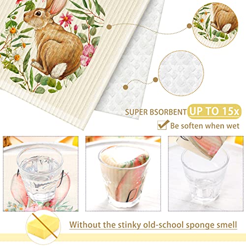 CHENGU 6-Pack Swedish Dishcloths, Absorbent Eco-Friendly Cleaning Cloths