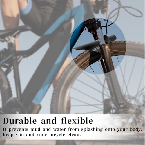 2 Sets Mountain Bike Fender Rear and Front Compatible Bicycle Mudguard Adjustable 29" Plus Size with 15 Cable Ties for Fat Bike Wheel Sizes and All Disc Brake Bicycles