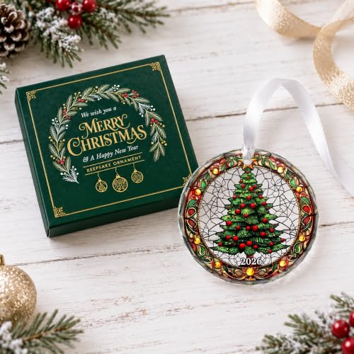 Christmas Tree Glass Ornament 2026 Fairy Keepsake - Family Xmas Decor