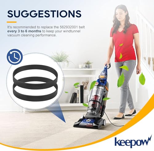 KEEPOW Replacement Vacuum Belts for Hoover Elite Rewind Plus - 4 Pack