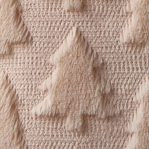 Christmas Tree Pillow Cover 12x20 Inch Beige Plush Faux Fur