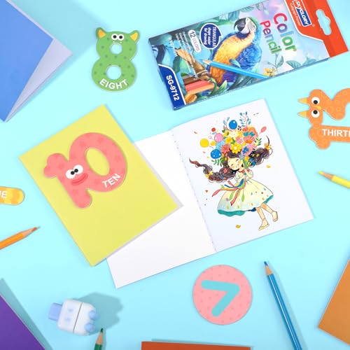 Prudiut 8 Pack A6 Blank Sketchbooks with 12 Colored Pencils