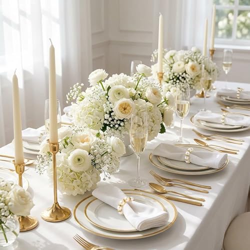 Pearl Napkin Rings Set of 200 with Gold Rhinestones - Elegant Table Decor