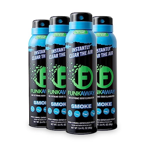 FunkAway Smoke Odor Eliminator Room & Car Spray 3.4 oz Pack of 4