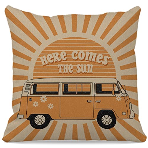 Sunshine Decorative Pillow Cover - 18x18 Retro Flannel Cushion