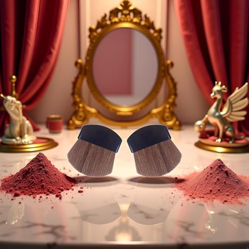 Seadiquiet Mini Powder Blush Brush Set, 2Pcs Small Makeup Brushes