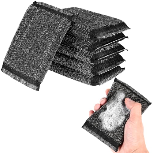 HaiFafafaing Steel Wool Scrubbing Spülschwamm - Heavy Duty Reusable Kitchen Sponge Set of 6