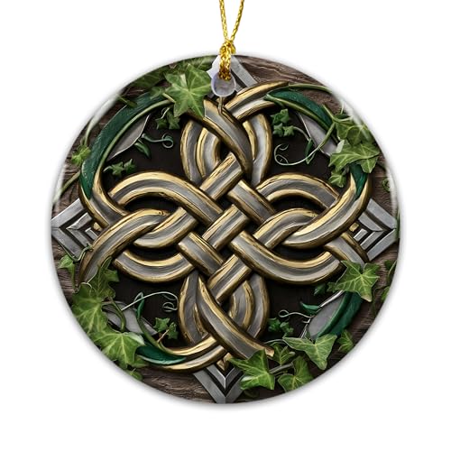 Celtic Knot Christmas Ornament – Irish Ceramic Décor 2025