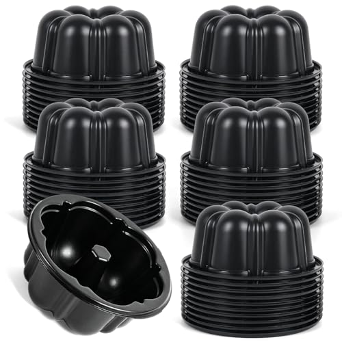 Jaevorite 50-Pack 4-Inch Disposable Mini Flower Cake Pans and Flan Molds