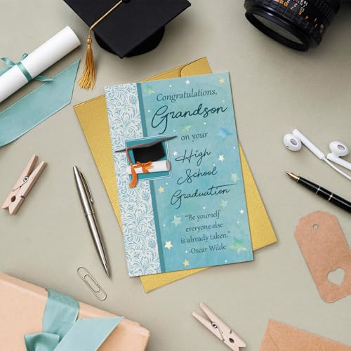 Graduation Card for Grandson - Heartfelt Be Yourself Message
