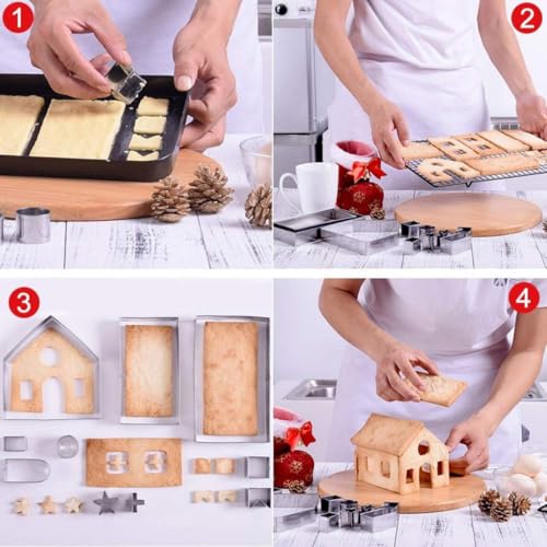 10-Piece Gingerbread House Cookie Cutter Set for Baking & Crafting