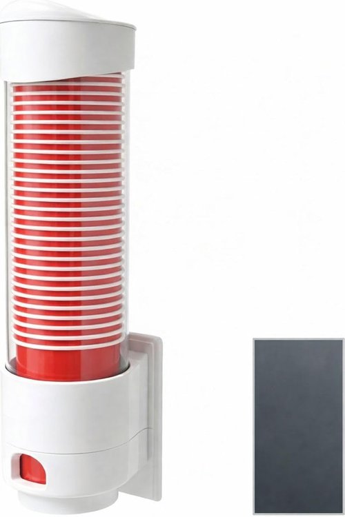 Japard Cup Dispenser Holder for Water Cooler with Magnet for Wall Mount, 4oz - 7oz Paper Plastic Cups Cones for Home Bathroom Office Hospital White with Magnetic Sheet