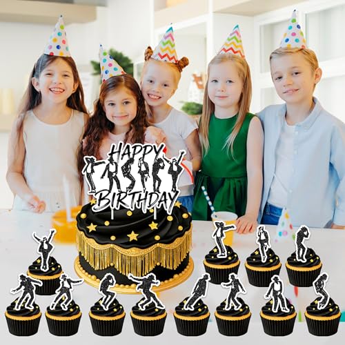 13-Piece Birthday Cake and Cupcake Topper Set - Safe Food-Grade Decorations