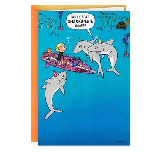 Hallmark Shoebox Funny Birthday Card - Sharkuterie Board Shark Pun