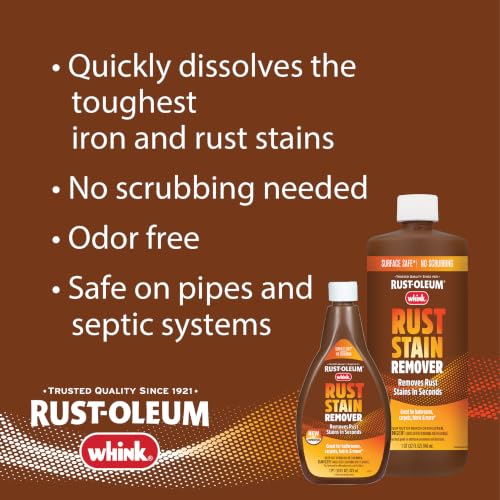 Whink Rust Stain Remover - No Scrubbing, Fast-Acting Formula, 32 Oz