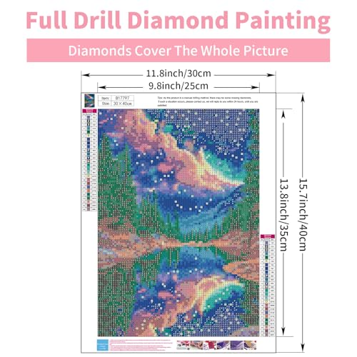 5D Aurora Diamond Art Kit for Adults - 12x16 Inch DIY Craft