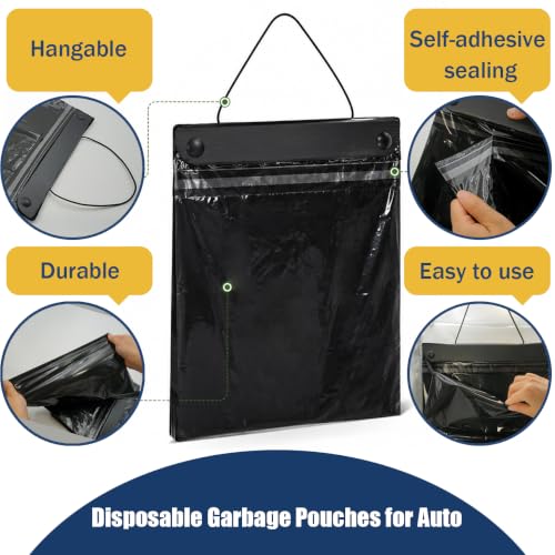 Philbinden 50 Count Leak-Proof Car Trash Bags - Disposable Auto Garbage Pouches