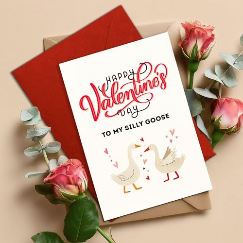 Funny Goose Valentine Card - Adorable Silly Goose Love Card