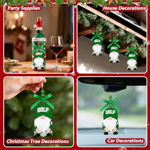 Gnome Golf Ball Ornament - Wooden Christmas Tree Decoration