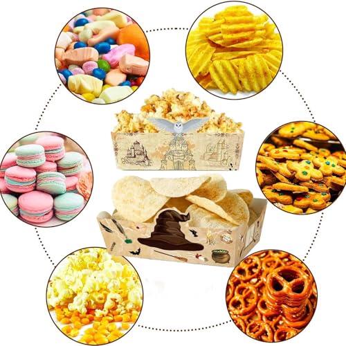 24 Pcs Magic Wizard Party Food Trays - Disposable Nacho Serving Boats