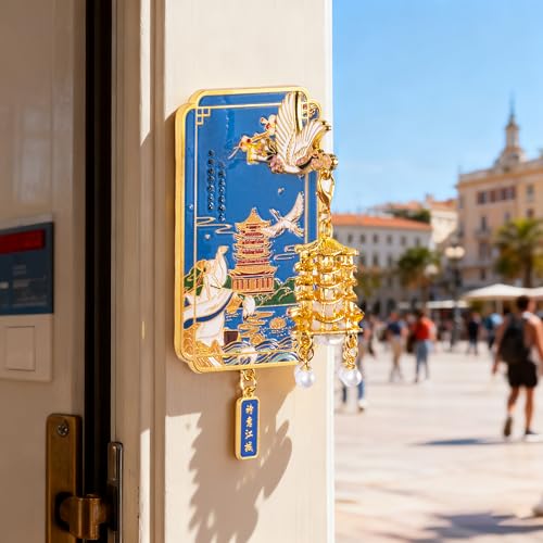 Luminous Glow Tower Fridge Magnet - 3D Blue Landmark Decor