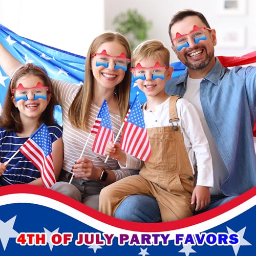 USA Patriotic Star Sunglasses - 3 PCS Set for 4th of July Fun